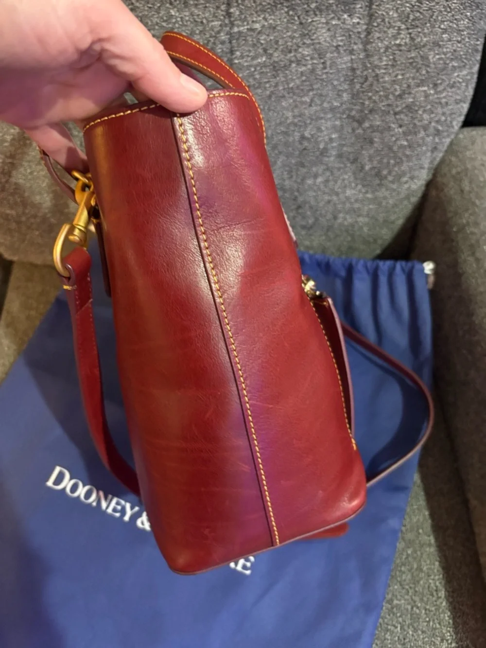 Dooney & Bourke Florentine Brinley Bordeaux Satchel Top Handle Bag - Picture 13 of 14